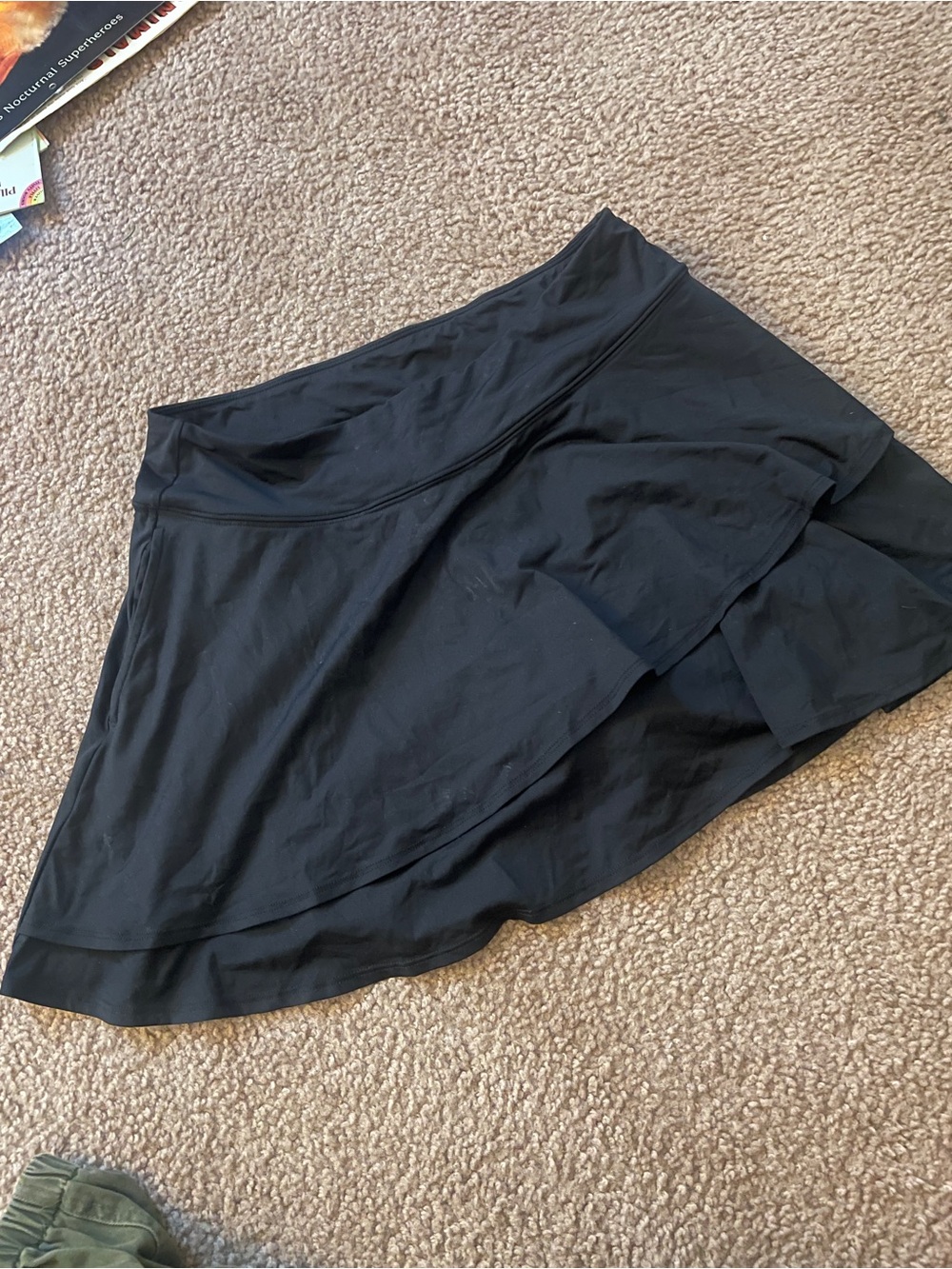 Lands' End Black Layered Swim Skater